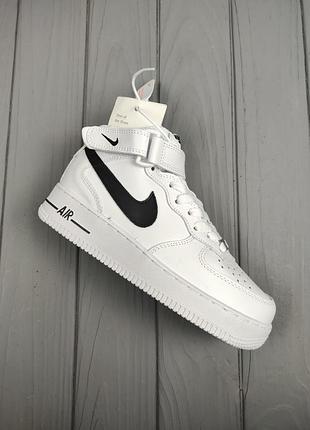 Кроссовки зимние nike air force 1 high winter white black 36
