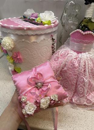 Подарочный свадебный набор розовый5 фото