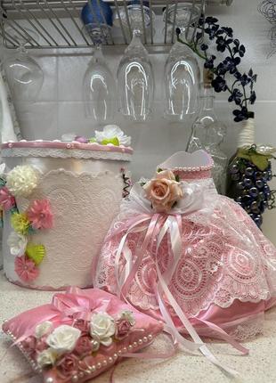Подарочный свадебный набор розовый
