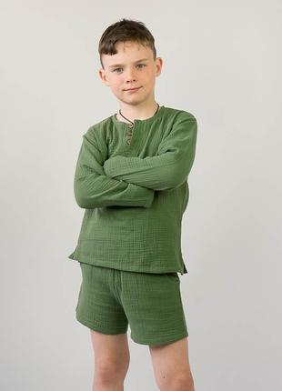 Мусліновий дитячий костюм для хлопчиків4 фото