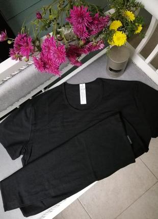 Чоловіча котонова, бавовняна, хлопкова футболка чорна sloggi men 24/7 sh 03 o-neck 2p