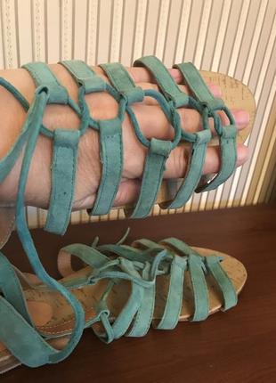 Нові італійські сандалі натуральна м‘яка шкіра та замша 41 (27-10++) на широку ногу