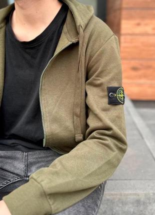 Олімпійка зіп худі stone island хакі