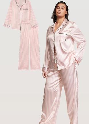 Оригинальная сатиновая пижама в нежном цвете victoria’s secret виктория сикрет из сша