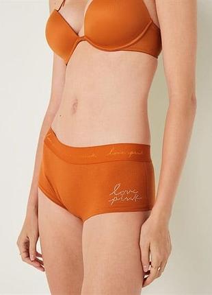 Хлопковые трусики шортики со стразами victoria ́s secret pink оригинал трусы