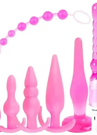 Анальный набор из 7 предметов - розовый