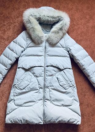 Пуховик з хутром на капюшоні