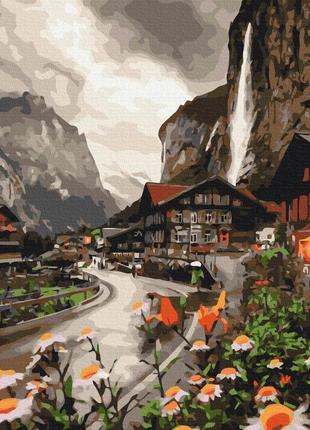 Картина за номерами місток у швейцарії 40x50 см brushme різнобарвний (2000002769385)