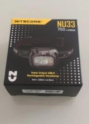 Налобний ліхтарик nitecore nu33 black - 700 люменів