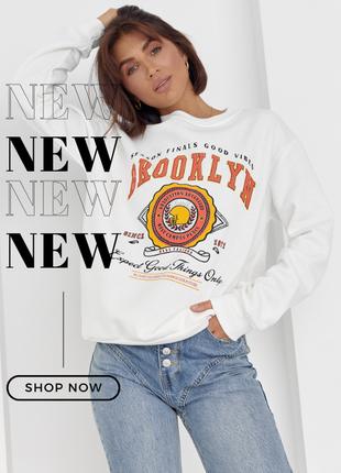Трикотажный свитшот на флисе с надписью brooklyn