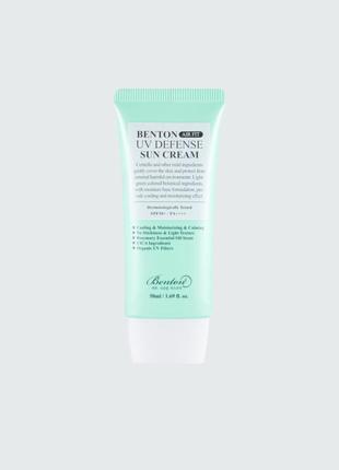 Солнцезащитный крем с центеллой benton air fit uv defense sun cream spf50+/pa++++- 50 мл