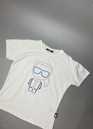 Стильна  футболка karl lagerfeld premium t-shirts luxury white blan blanc