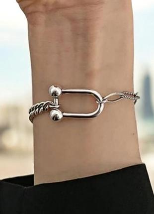 Браслет цепочку женский серебро стильное оригинальное украшение silver ♥️