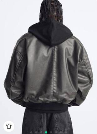 Куртка мужская тренд мода кожаная кожаная качественная zara хаки черная вытерта модная косуха