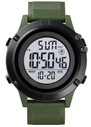 Годинник наручний чоловічий skmei 1508agwt army green-white, водонепроникний чоловічий годинник. колір: зелений