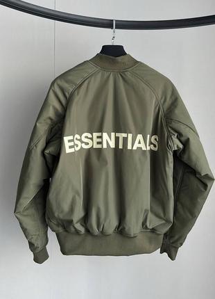 Куртка в стилі essentials на молнії бомбер хакі беж
