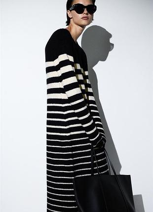 Теплое платье в полоску h&m, p. l
