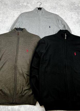 Кофта зепкая мужская черная серая коричневая осенняя весенняя polo ralph lauren