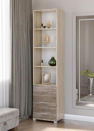 Шафа-пенал відкрита з ящиками еверест бриз-16 сонома/трюфель (dtm-2284)