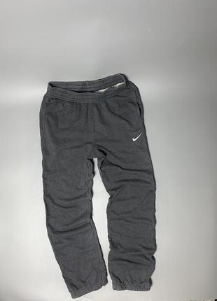 Стильні базові спортивні штани nike swoosh gray pants man women blank blanc на манжетах пояс реголюється без флісу