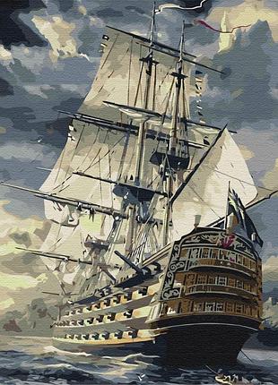 Картина за номерами бригантина темна 40x50 см brushme різнобарвний (2000002212973)