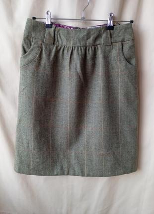 Шерстяная юбка tom joule,теплая юбка, твидовая юбка