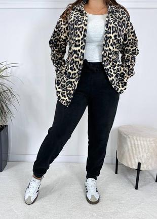 Теплі штани з флісу високої посадки з кишеням з манжетами з низу з талією на резинці з канатом