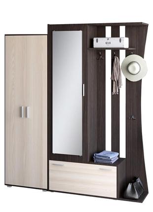 Прихожая авео-2 эверест с распашным шкафом шп-1 венге + дуб молочный (dtm-2661)