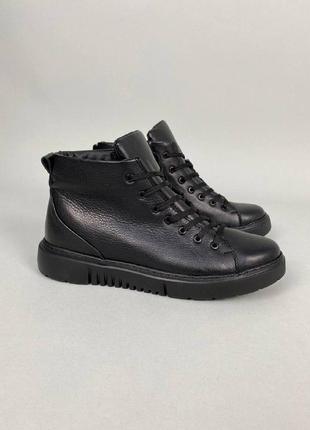 Мужские кожаные ботинки (7901з) 40 vzutik черный (2000002529828)