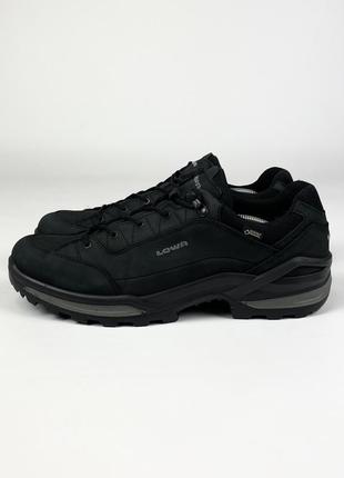 Трекінгові черевики lowa renegade gtx gore-tex lo оригінал чорні низькі шкіряні розмір 46 - 47