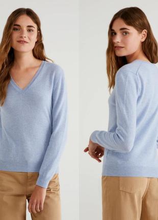 Пуловер шерсть голубой 🩵 united colors of benetton