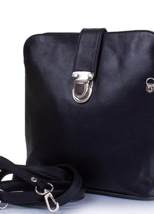 Женская кожаная сумка 22х20,5х8 см tunona черный (2000002488255)