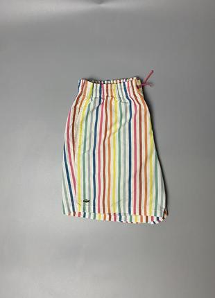 Вінтажні шорти lacoste в полоску пляжні літні стильні лакост vintage shorts beach3 фото
