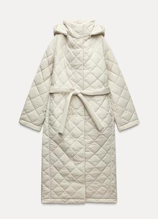 Стьобане пальто з підкладкою zara