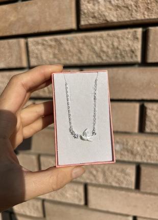 Срібне кольє з пташкою 925 2