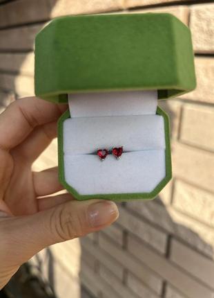 Серебряные серьги сердца 925