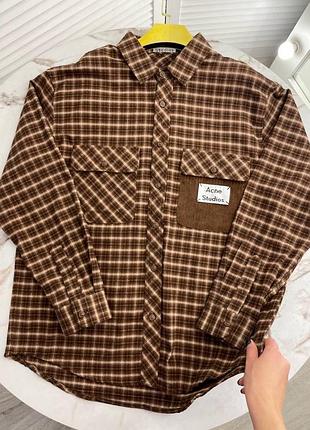 Теплая рубашка acne в клетку