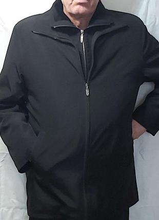 Куртка класична чоловіча демісезонна. підстібка з натурального хутра.  xxl-xxxl (58) чорна