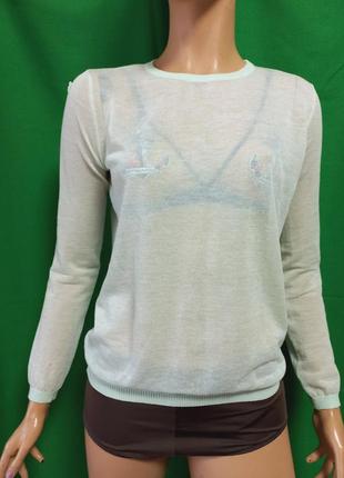 Полупрозрачный джемпер в цвете ментол maison scotch la femme selin marie