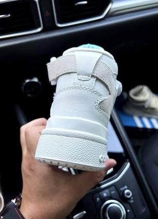 Кроссовки женские adidas forum 84 mid white &amp; sea blue5 фото
