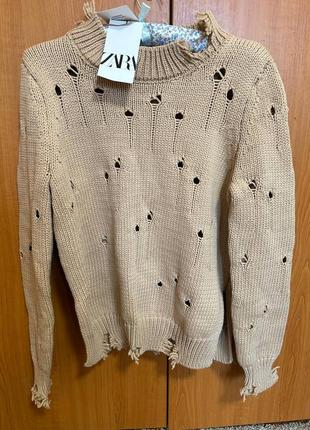 Cвитер с дырками zara