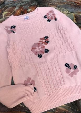 Свитер розовый»цветы 2