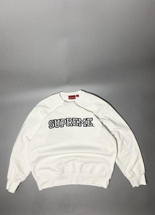 Стильный оригинальный свитшот supreme original sweatshirt box logo premium luxury кофта white