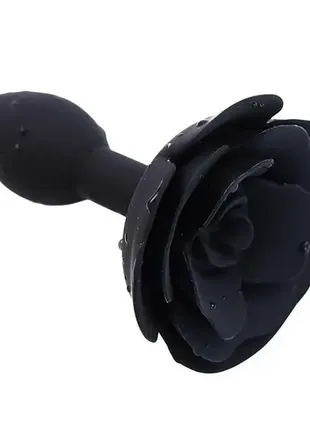 Анальная пробка silicon rose - черный - 11*3 см