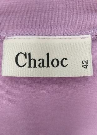 Chaloc. топ с горловиной. футболка американка. топик. нежно-сиреневый.6 фото
