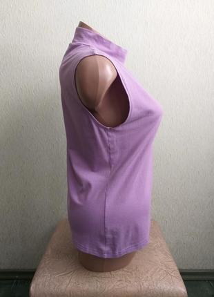 Chaloc. топ с горловиной. футболка американка. топик. нежно-сиреневый.3 фото