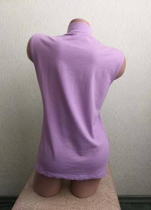 Chaloc. топ с горловиной. футболка американка. топик. нежно-сиреневый.4 фото