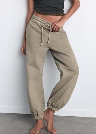 Плюшеві штани-джогери zara