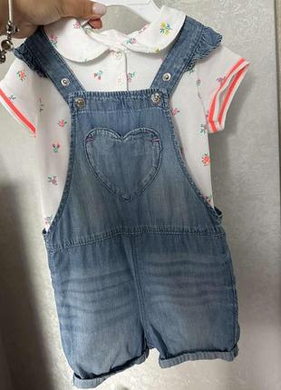 Стильный летний костюм комбинезон на девочку 2-3 года
