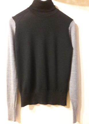 Светр гольф водолазка 100% меринос колорблок